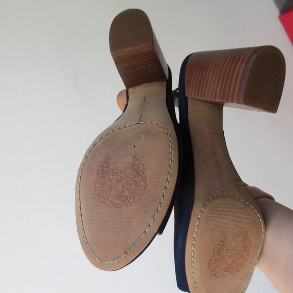Vince Camuto Brianny Suede Slingback Peep Toe Heel Women 7.5 Blue High Heels 524 - Picture 10 of 12